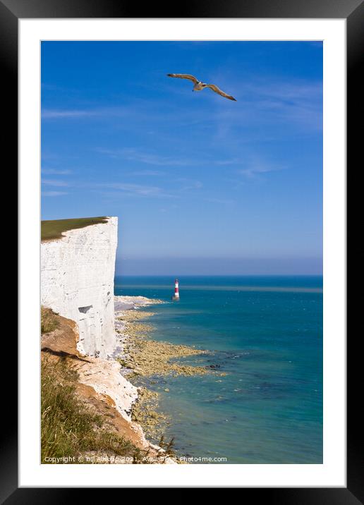 Beachy Head Cliffs and lighthouse Framed Mounted Print by Bill Allsopp