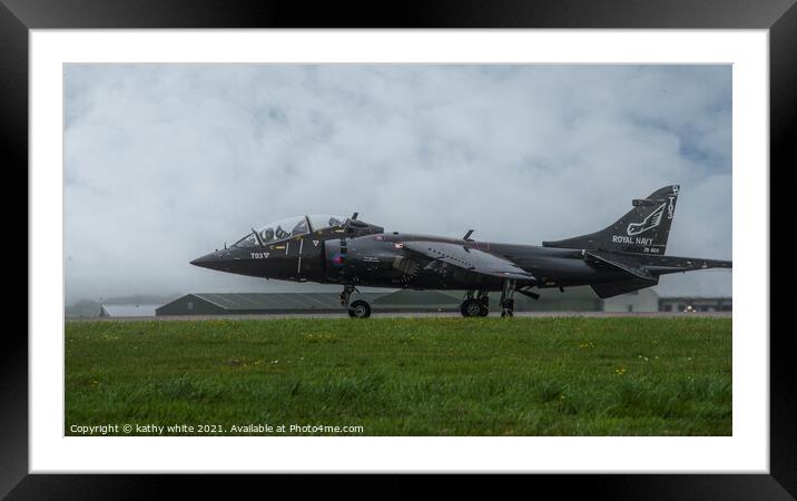 Harrier T12 Royal Navy jet  Airplane Framed Mounted Print by kathy white