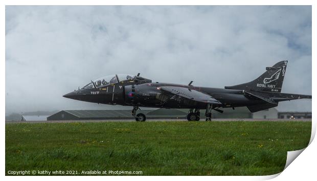 Harrier T12 Royal Navy jet  Airplane Print by kathy white