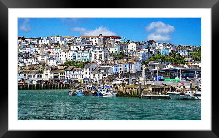 The Port Of Brixham Framed Mounted Print by Peter F Hunt