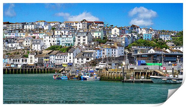 The Port Of Brixham Print by Peter F Hunt