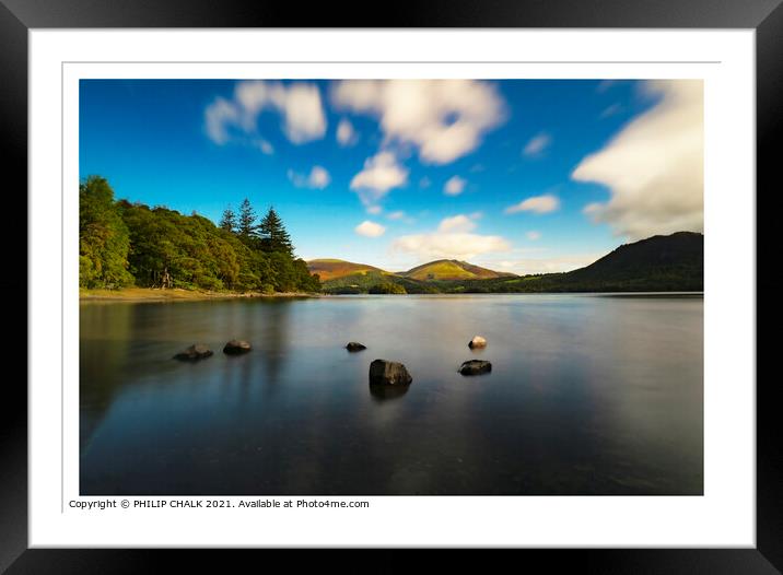 Summers day on Derwent water Cumbria. 313  Framed Mounted Print by PHILIP CHALK