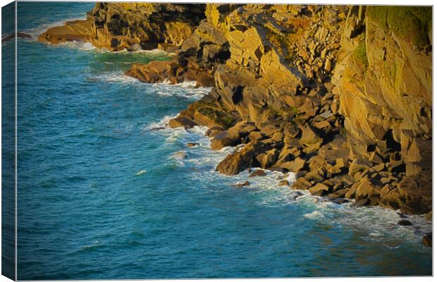 Majestic Cliffs of Lee Bay Canvas Print by graham young