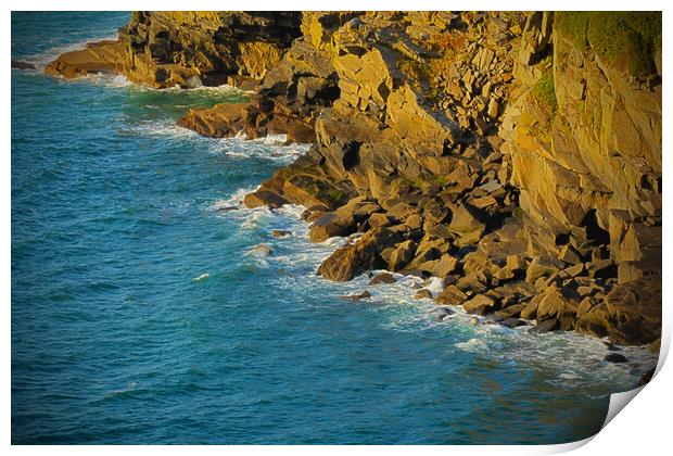 Majestic Cliffs of Lee Bay Print by graham young