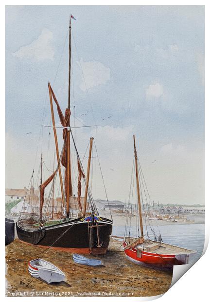 Thames barge at Maldon Print by Ian Merton