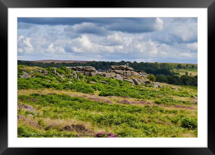 Rocky outcrop in the Derbyshire Peak District Framed Mounted Print by Terry Senior