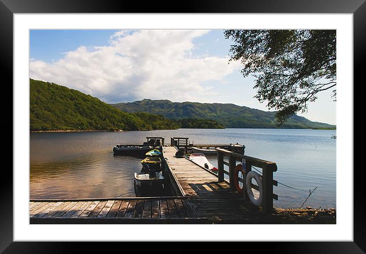 Boats For Hire, the jetty, Loch Morar Framed Mounted Print by Jacqi Elmslie