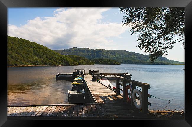 Boats For Hire, the jetty, Loch Morar Framed Print by Jacqi Elmslie