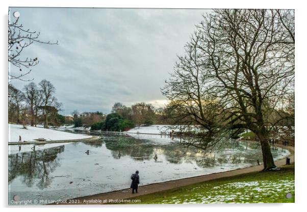 Sefton Park Winter Scene  Acrylic by Phil Longfoot