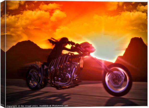 Sunset Rider Canvas Print by Nic Croad