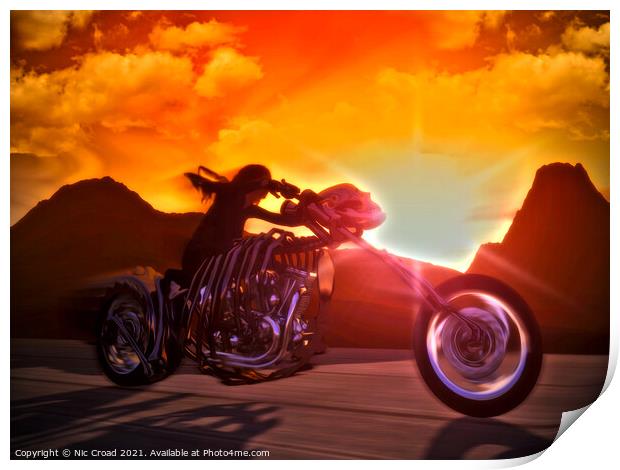 Sunset Rider Print by Nic Croad