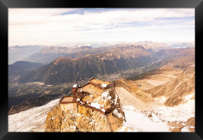 Aiguille du Midi near Chamonix Framed Print by Ed Whiting