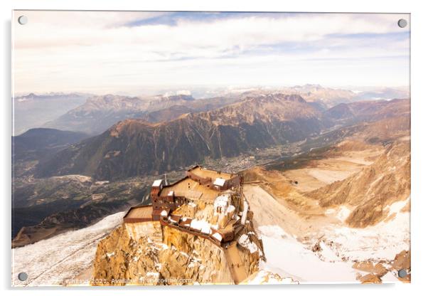 Aiguille du Midi near Chamonix Acrylic by Ed Whiting