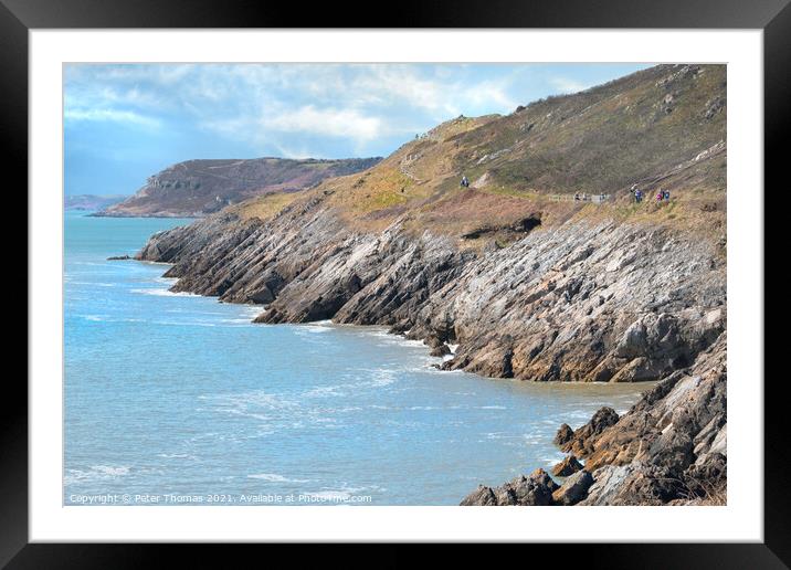 Majestic coastal walk in Wales Framed Mounted Print by Peter Thomas