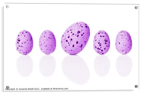 Bright Easter Eggs Acrylic by Amanda Elwell