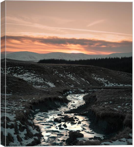 River Galloway forest Dumfries  Canvas Print by christian maltby