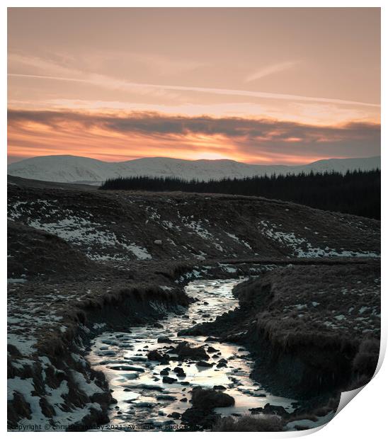 River Galloway forest Dumfries  Print by christian maltby