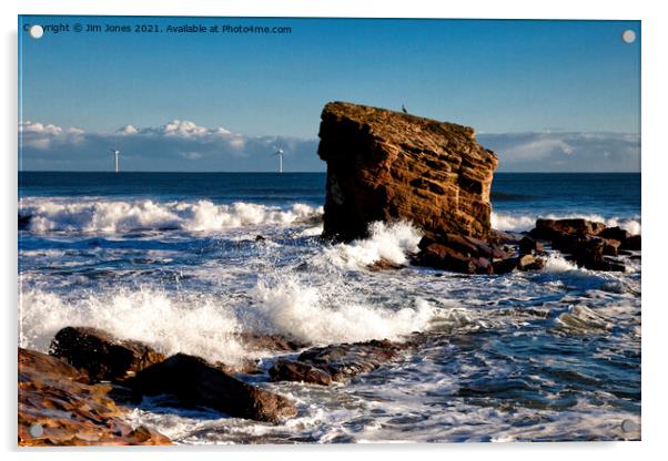 Stormy Sea around Charlie's Garden Acrylic by Jim Jones