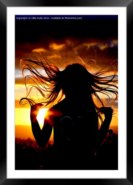 A sunset with silhouette of a child Framed Mounted Print by Ollie Hully