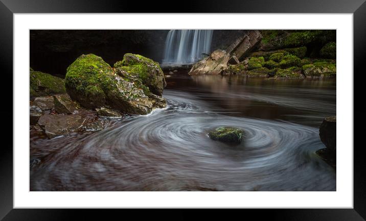 Swirling waterpool Framed Mounted Print by Leighton Collins