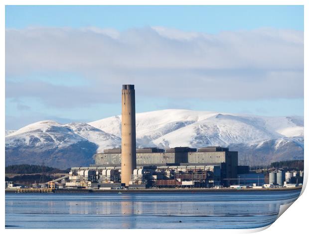 Longannet Power Station. Print by Tommy Dickson