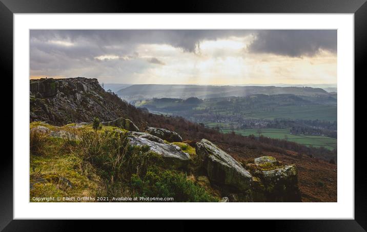 Overlooking Baslow Framed Mounted Print by Elliott Griffiths
