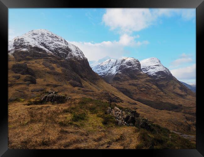 Three Sisters, Glen Coe. Framed Print by Tommy Dickson