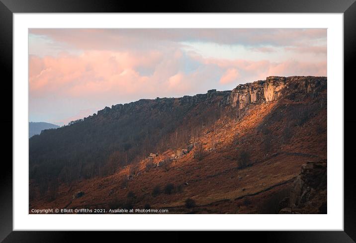 Sunset at Curbar Edge Framed Mounted Print by Elliott Griffiths