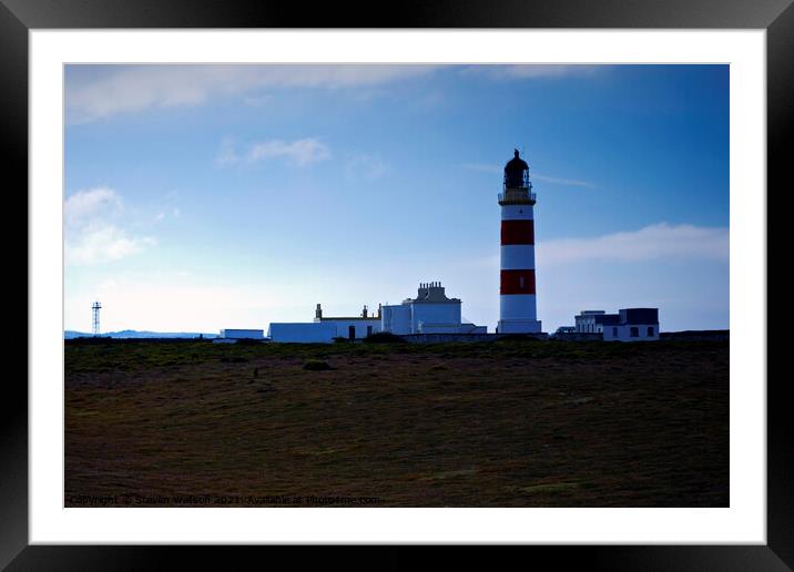 Point of Ayre Lighthouse Framed Mounted Print by Steven Watson