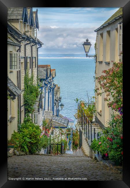 Charming Coastal Village Framed Print by Martin Yiannoullou
