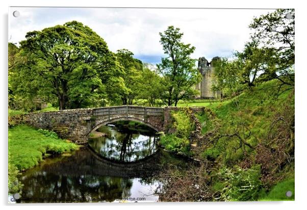 Abbey Bridge  over the River Lowther at Shap Abbey Acrylic by Peter Wiseman
