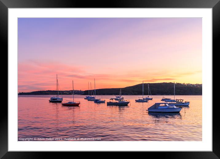 Sunset over Manly harbour Framed Mounted Print by Kevin Hellon