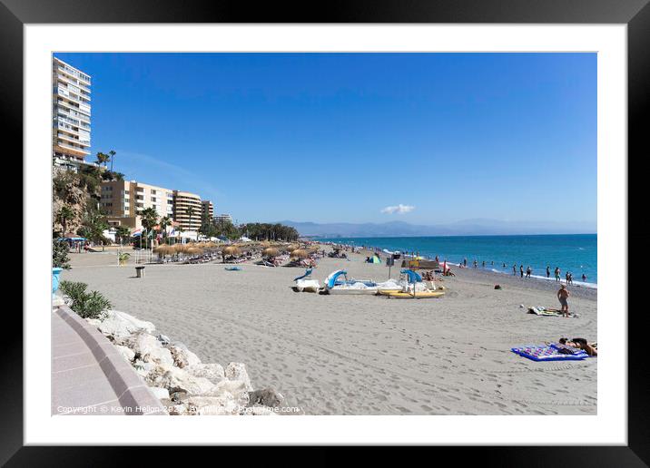 Carihuela Beach Framed Mounted Print by Kevin Hellon