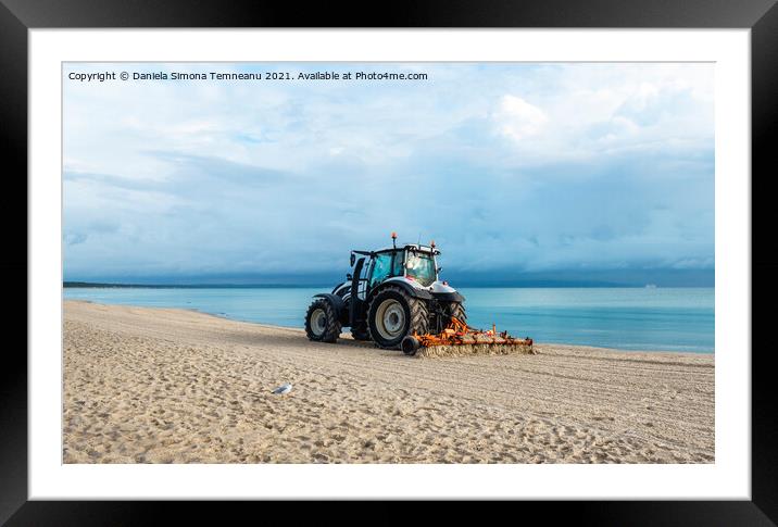 Tractor on Rugen island beach Framed Mounted Print by Daniela Simona Temneanu