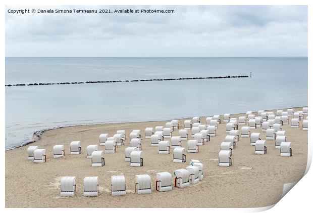 Beach landscape at Baltic Sea on Rugen Island Print by Daniela Simona Temneanu