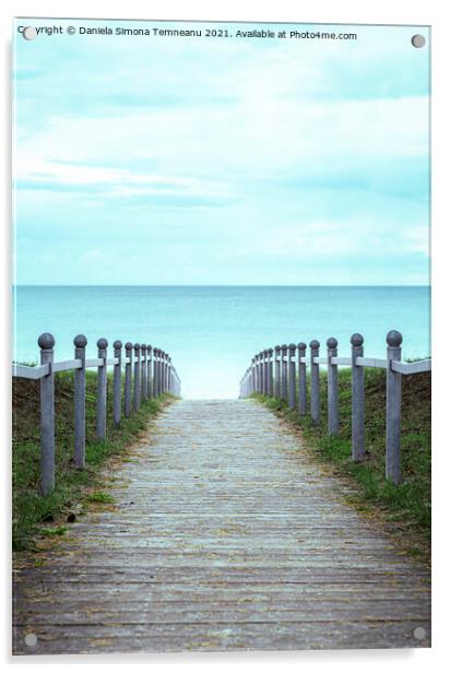 Rugen island footpath toward the sea. Baltic sea scenery. Acrylic by Daniela Simona Temneanu