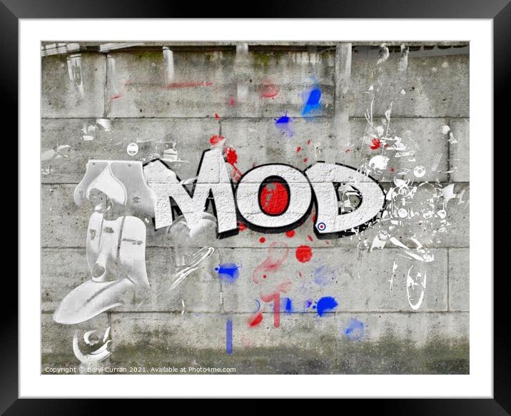 Revving up the Mod Scene Framed Mounted Print by Beryl Curran