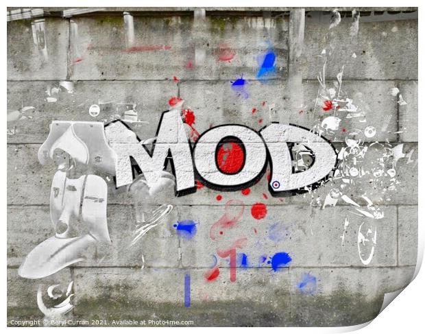 Revving up the Mod Scene Print by Beryl Curran