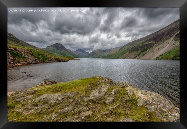 cloudy day at Wastwater in the Lake District Framed Print by Derek Daniel
