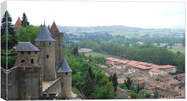 Carcassonne Rooftops  Canvas Print by Jacqui Farrell