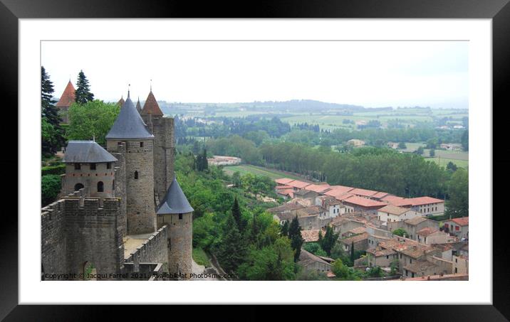 Carcassonne Rooftops  Framed Mounted Print by Jacqui Farrell