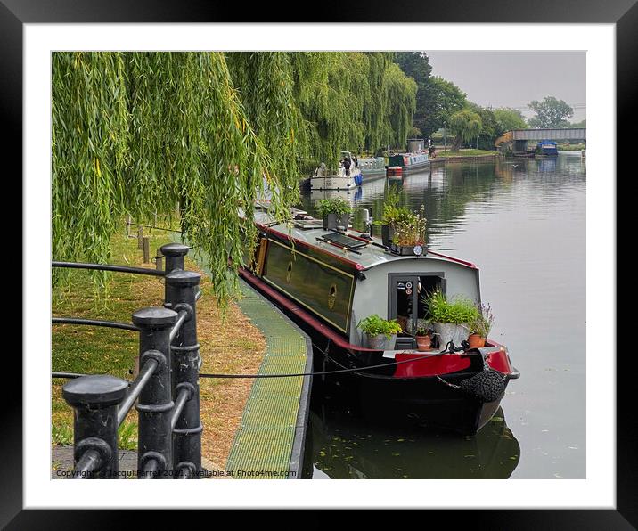 Ely Riverside Canal Boat  Framed Mounted Print by Jacqui Farrell