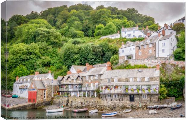 Captivating Clovelly Harbour Canvas Print by Martin Yiannoullou