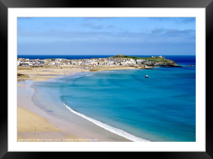Serenity in St Ives Bay Framed Mounted Print by Beryl Curran