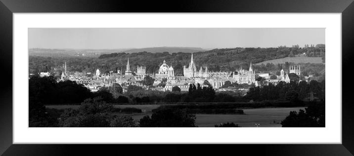 Oxford Panorama Black and White Framed Mounted Print by Oxon Images