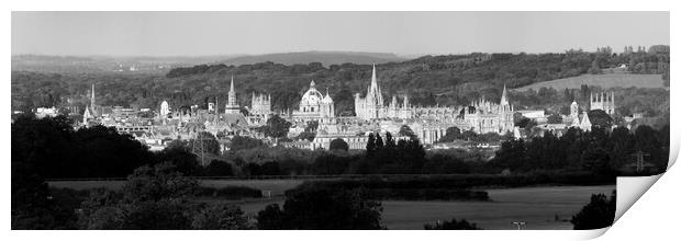 Oxford Panorama Black and White Print by Oxon Images