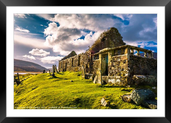 The ruined church of Cill Chriosd. Framed Mounted Print by Bill Allsopp