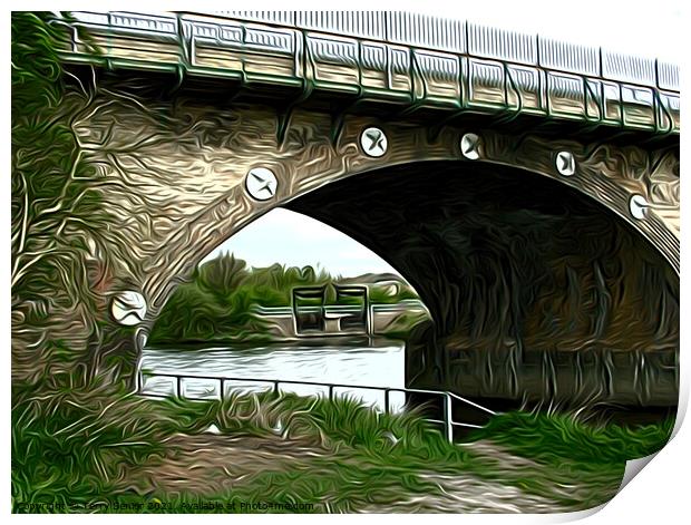 Aire and Calder Navigation digital art airbrushed Print by Terry Senior