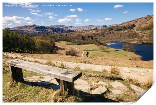 Overlooking Rydal Water in Lake District Print by Pearl Bucknall