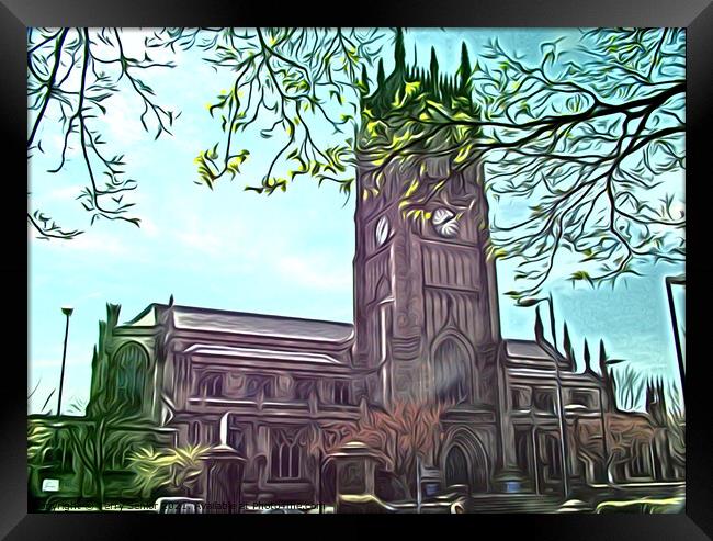 Leeds Parish Church Digital Art Framed Print by Terry Senior